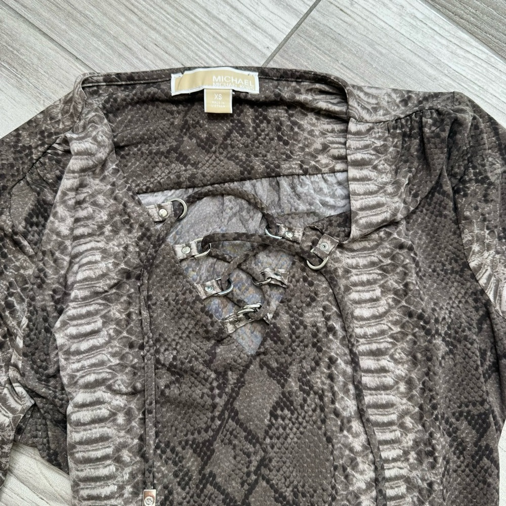 MICHAEL KORS Matte Jersey Snakeskin Print Dress Xs - Picture 6 of 10